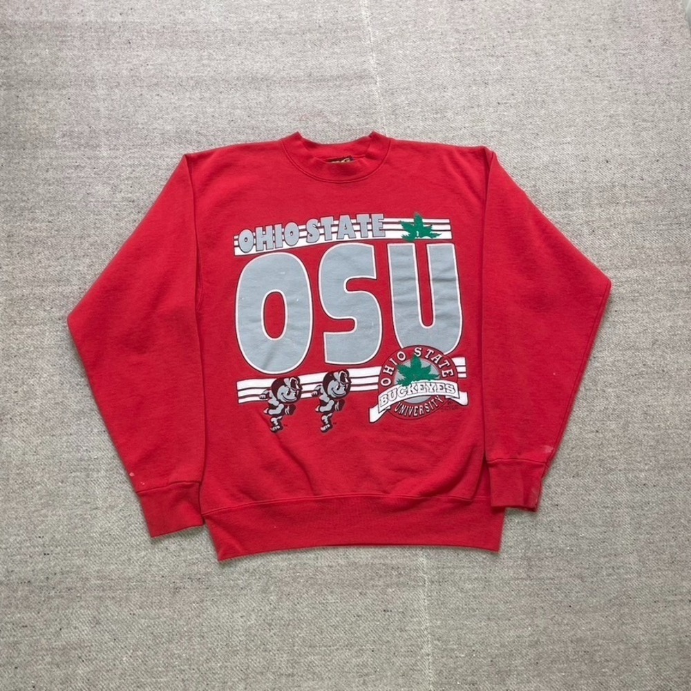 Vintage OSU Ohio‎ State University sweatshirt mens Large red 1990s NCAA Buckeyes